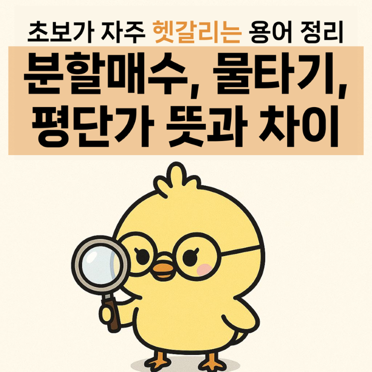 초보가 자주 헷갈리는 용어 정리: 분할매수, 물타기, 평단가 뜻과 차이